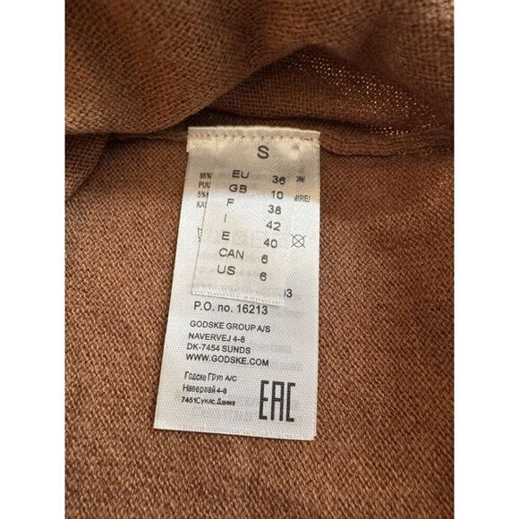 ✨ NOEN Cashmere Blend Colorblock Sweater Purple and Tan Size L  NWOT✨ - Picture 8 of 13